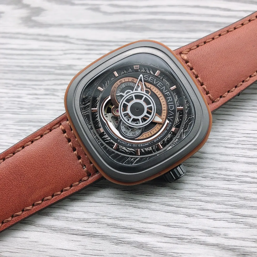 【Authentic Tmall】💰1640! Seven Friday seven Friday-P4B/05 "EDISI" 🎮Limited edition with a strong retro ethnic style. Sevenfriday's watch design focuses on the case and dial, which are made of stainless steel to create an extremely complex structure and an excellent movement. 🎮Comprehensive protection capabilities. SevenFriday supports Android NFC verification. Size 47*13mm. Matched with imported cowhide. Uses imported fully automatic Citizen movement.